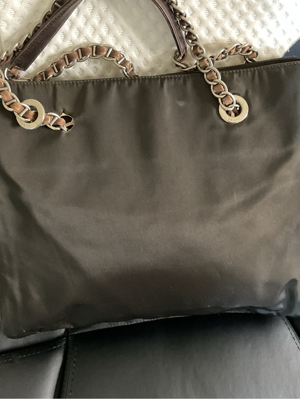 Prada Black Tote with Gold Chain Straps - Picture 5 of 16